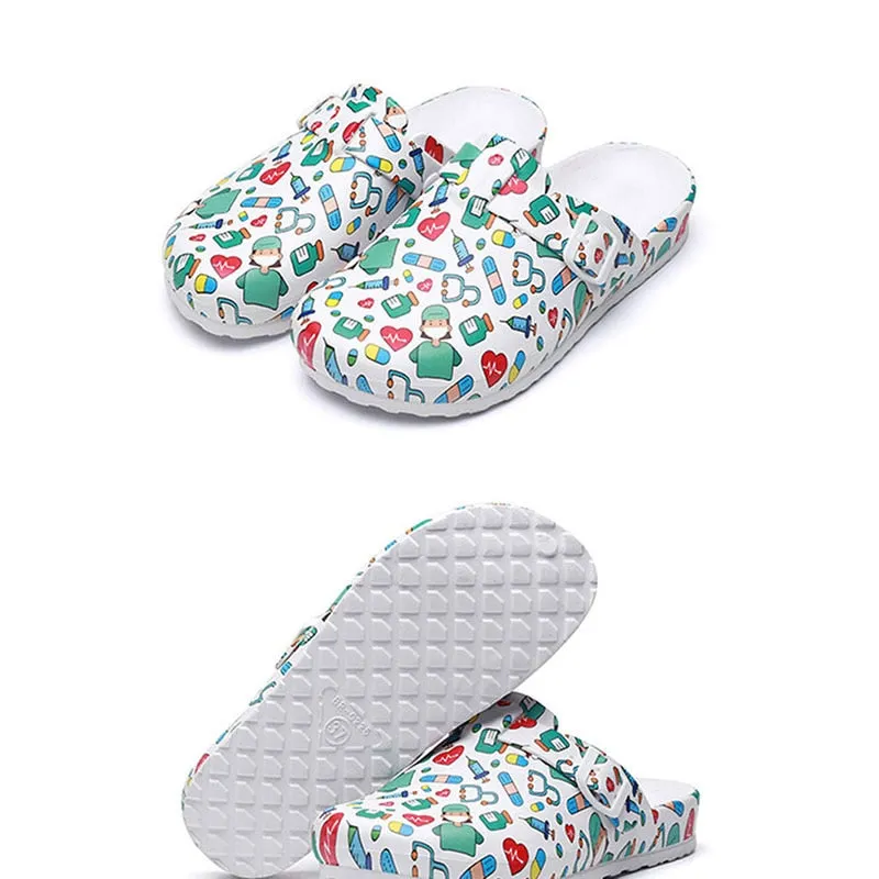 1Pair Hospital Surgical Medical Slipper Women Doctor EVA Non-slip Nurse Clogs Medical Shoes Nursing Clogs SPA Beauty Salon Shoes