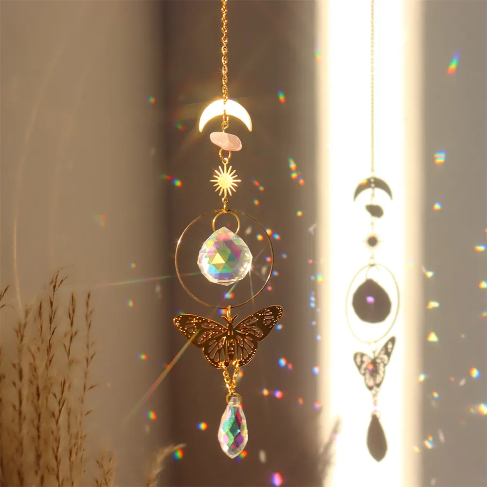 Crystal Wind Chime Prism Catchers Hanging Ornament Home Garden Decorations