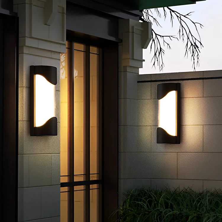 Creative Waterproof LED Black Modern Outdoor Wall Lamp Exterior Lights - Appledas