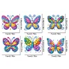 6Pcs DIY Rainbow Butterfly Double Sided Special Shape Diamond Painting Keychain