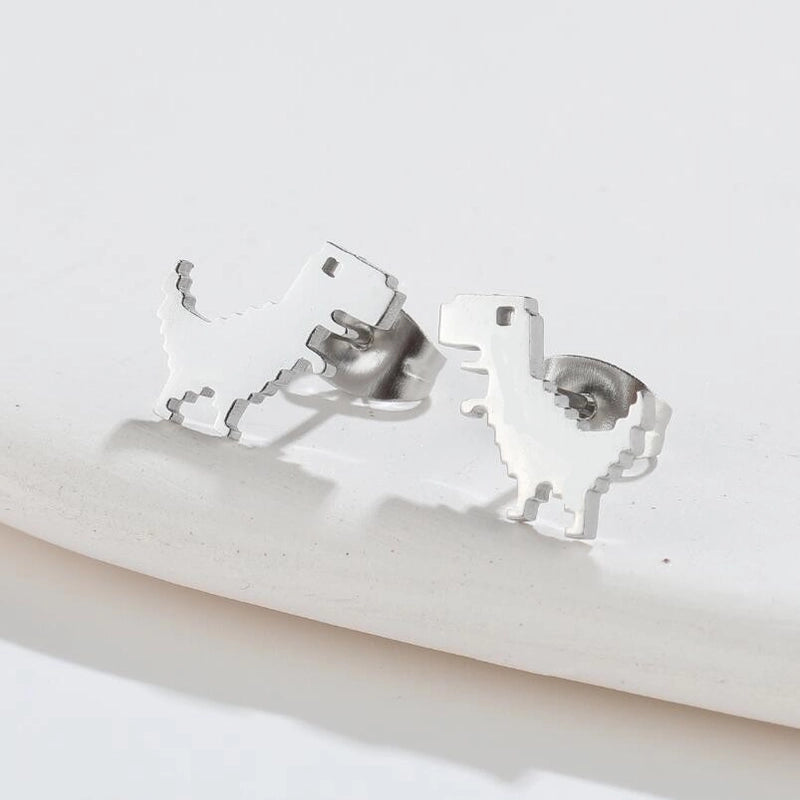 1 Pair Fashion Dog Dinosaur Giraffe 304 Stainless Steel 18K Gold Plated Ear Studs