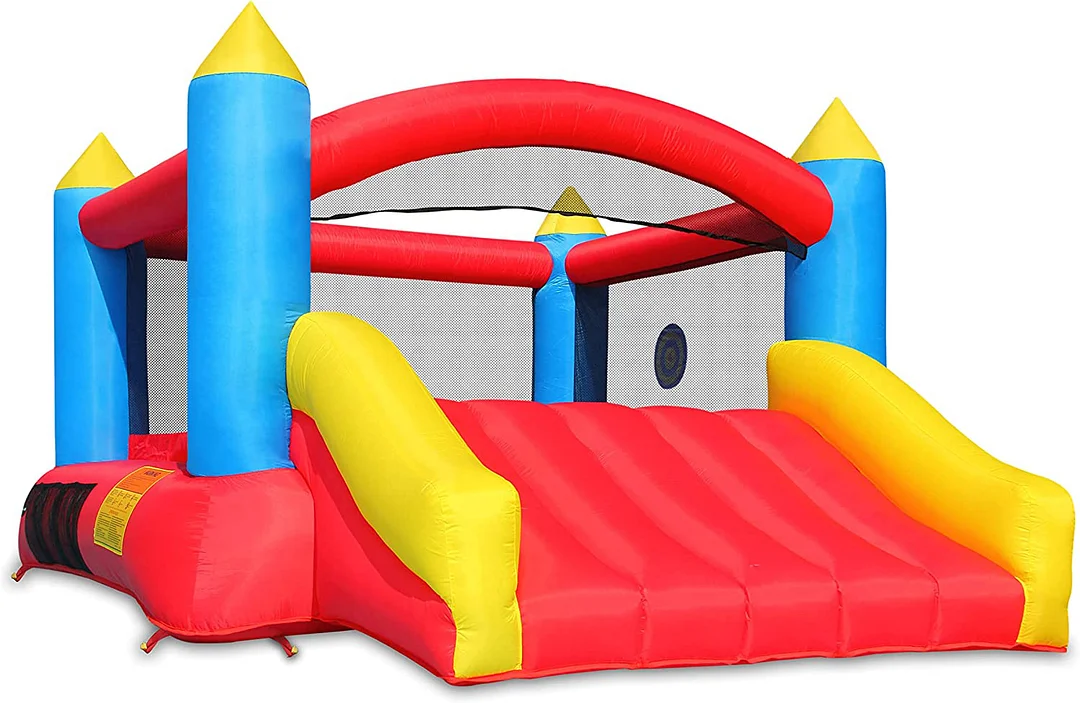 Bounce House, Inflatable Bouncer with Air Blower, Jumping Castle with Slide, Family Backyard Bouncy Castle, Durable Sewn with Extra Thick Material, Idea for Kids