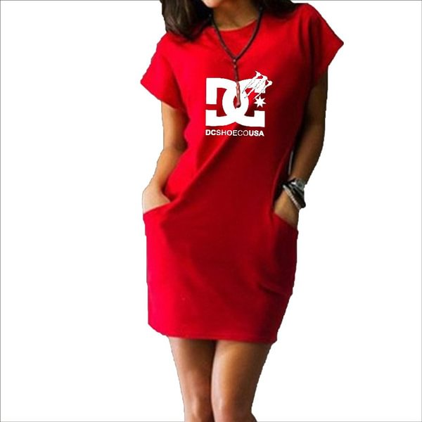 New Ladies Fashion Print Sexy Short Sleeve Dress Casual Summer Slim Dress Round Neck Beach Dress - Shop Trendy Women's Fashion | TeeYours