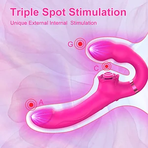 3-in-1 Rose Clit Stimulator with Dual Motors and Shock Function Panty Vibrator