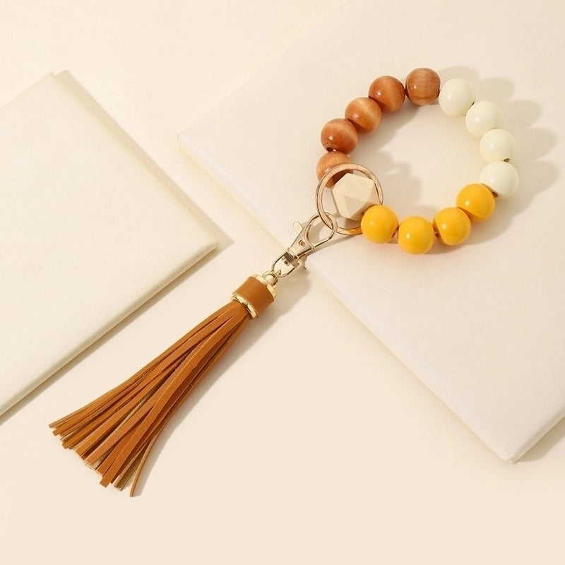 Bohemian Geometric Wood Women’s Bag Pendant Keychain