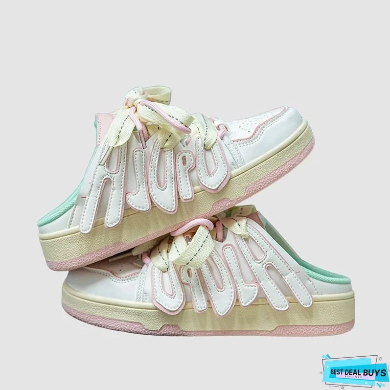 Letter Patchwork Design Slippers