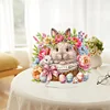 (US Only)2D Flat Print Easter Rabbit DIY Table Top Diamond Painting Ornament Kits