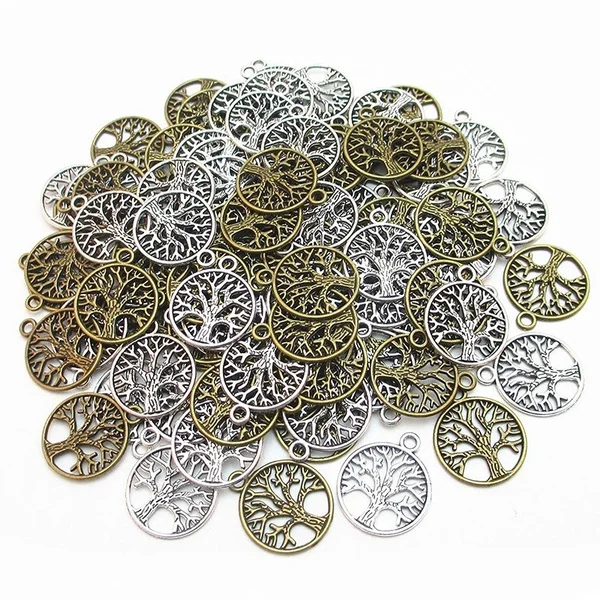 12pcs Tree of Life Charms Pendants DIY Antique Charms Pendant for Crafting Bracelet Necklace Jewelry Findings Jewelry Making Accessory 23.5mm X20mm
