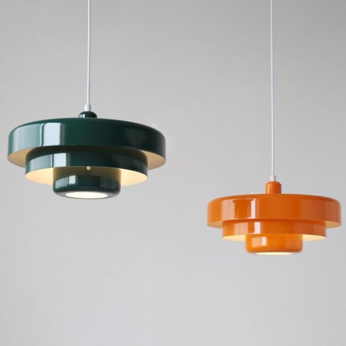 Nordic Vintage Multi-Layered Round Metal 1-Light Pendant Light - vzzhome
