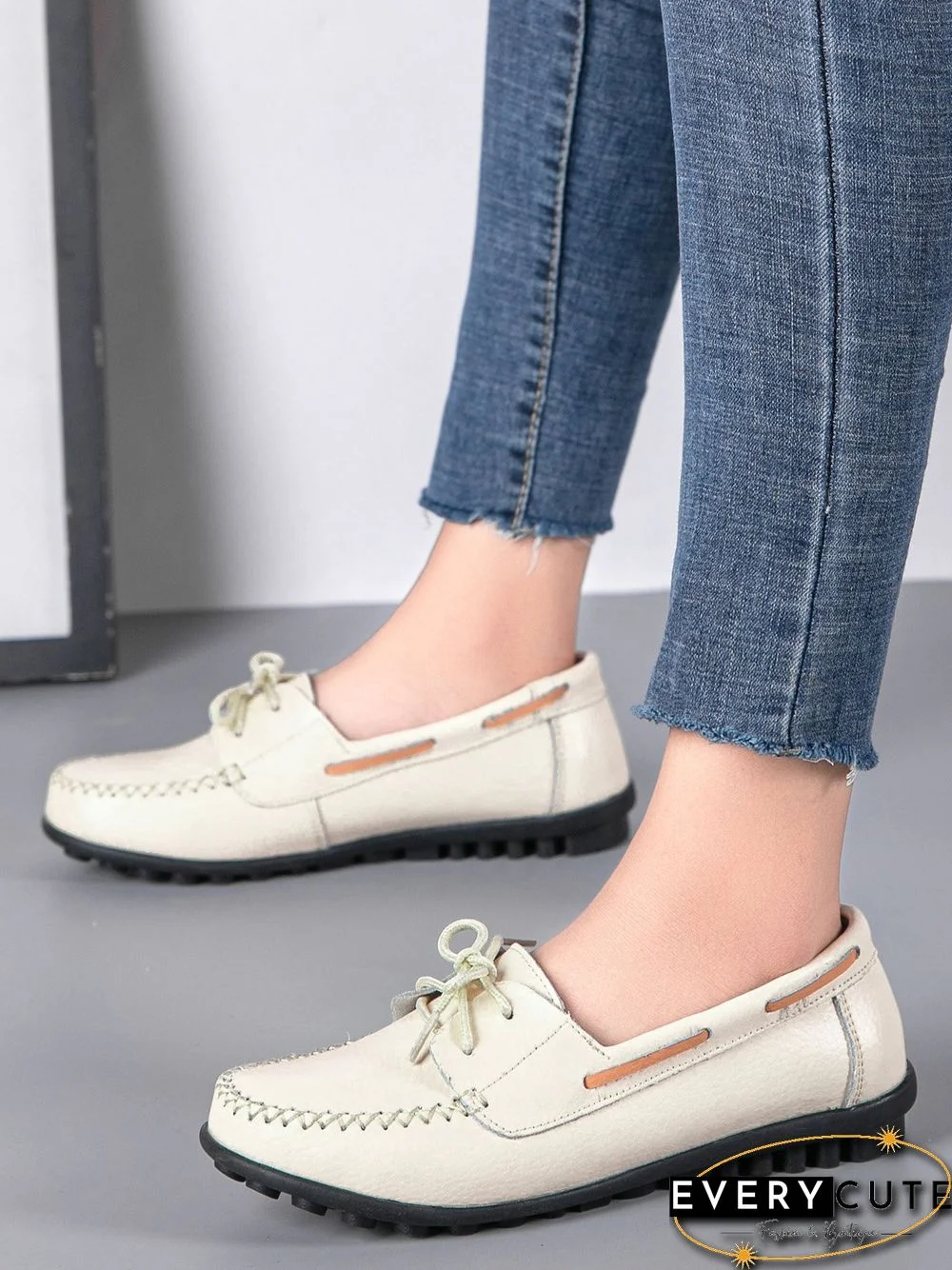 Retro Casual Simple Lace-up Flat Shoes