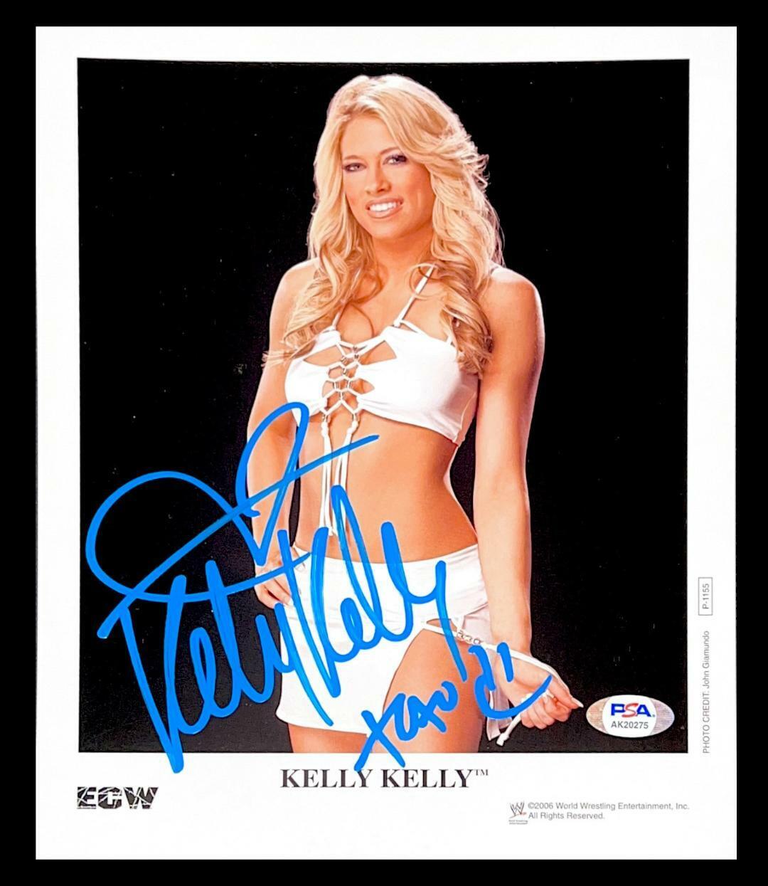 WWE KELLY KELLY P-1155 HAND SIGNED AUTOGRAPHED 8X10 PROMO Photo Poster painting WITH PSA DNA COA