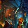 (60*40cm)Halloween Witch Wolf - Round AB Drill Diamond Painting