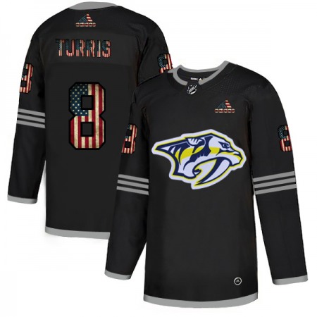 Men's  Nashville Predators #8 Kyle Turris 2020 Grey USA Flag Stitched NHL Jersey