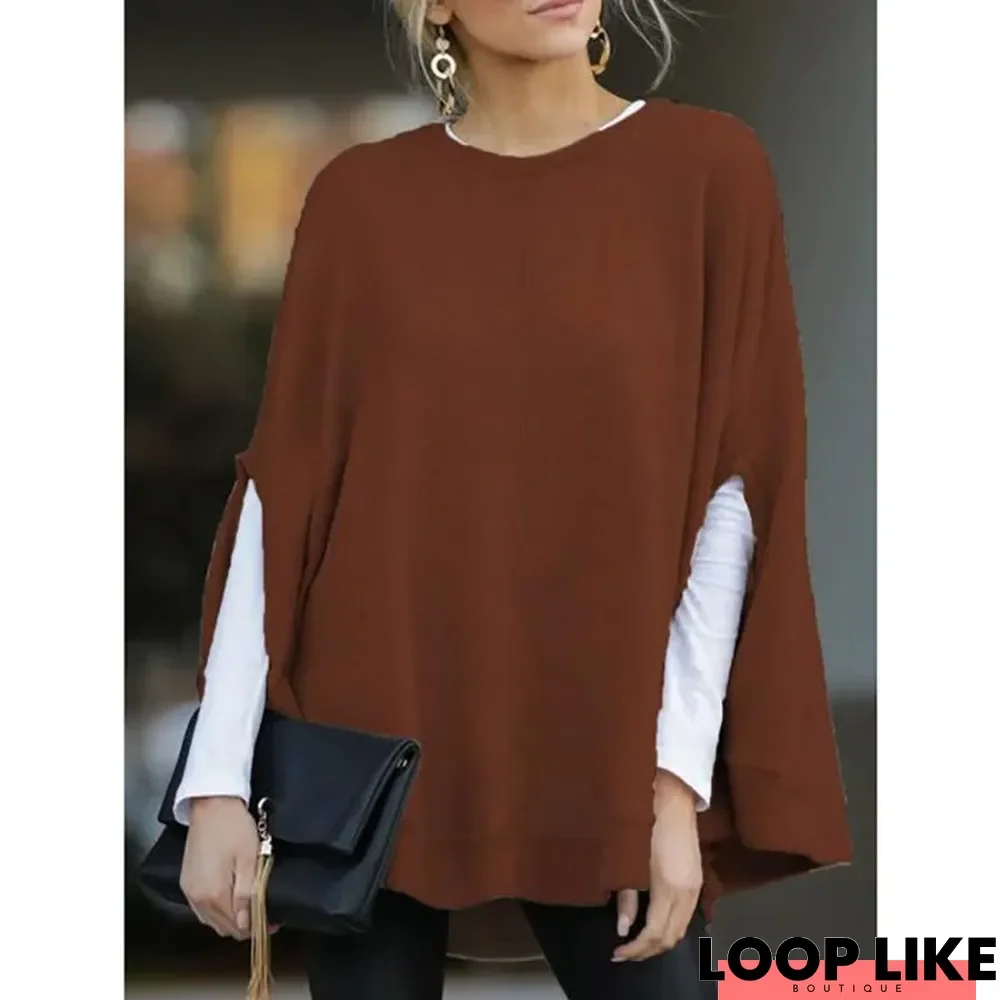 Casual Knitted Fall Solid Blouse