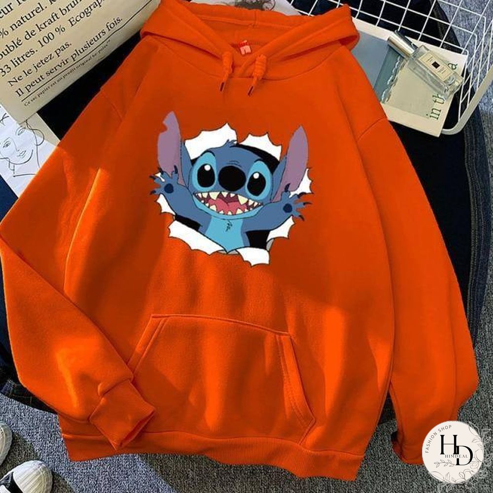 New Hoodie Sweatshirt Women Oversized cartoon Stitch Hoodie couple shirt versatile Sweatshirt Winter Long Sleeve Tops Hoodies