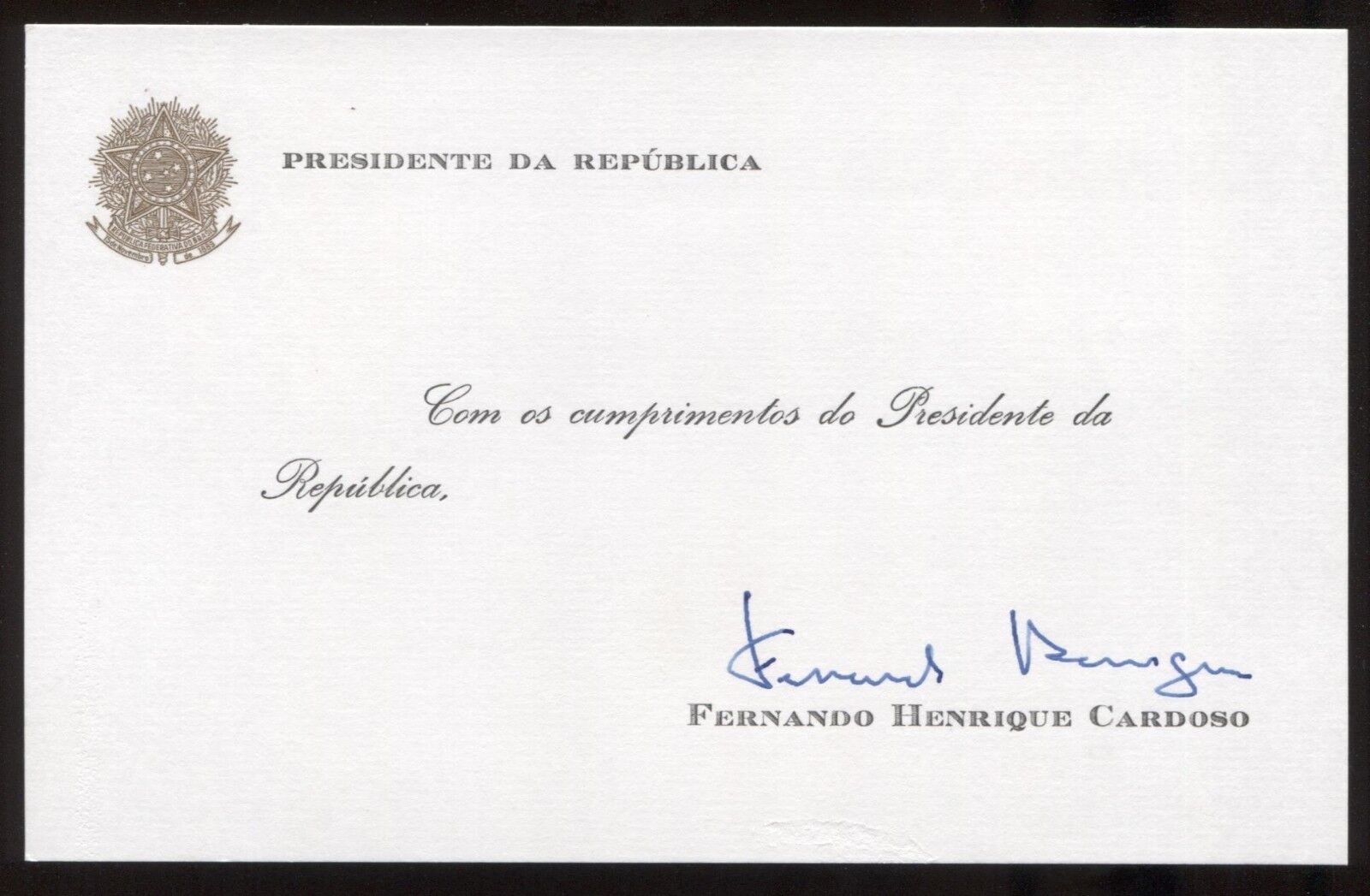 Fernando Henrique Cardoso Signed Photo Poster painting Vintage Autographed President of Brazil