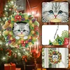 2D/Flat Christmas DIY Diamond Art Acrylic Pendant Wall Door Decoration (Cat)