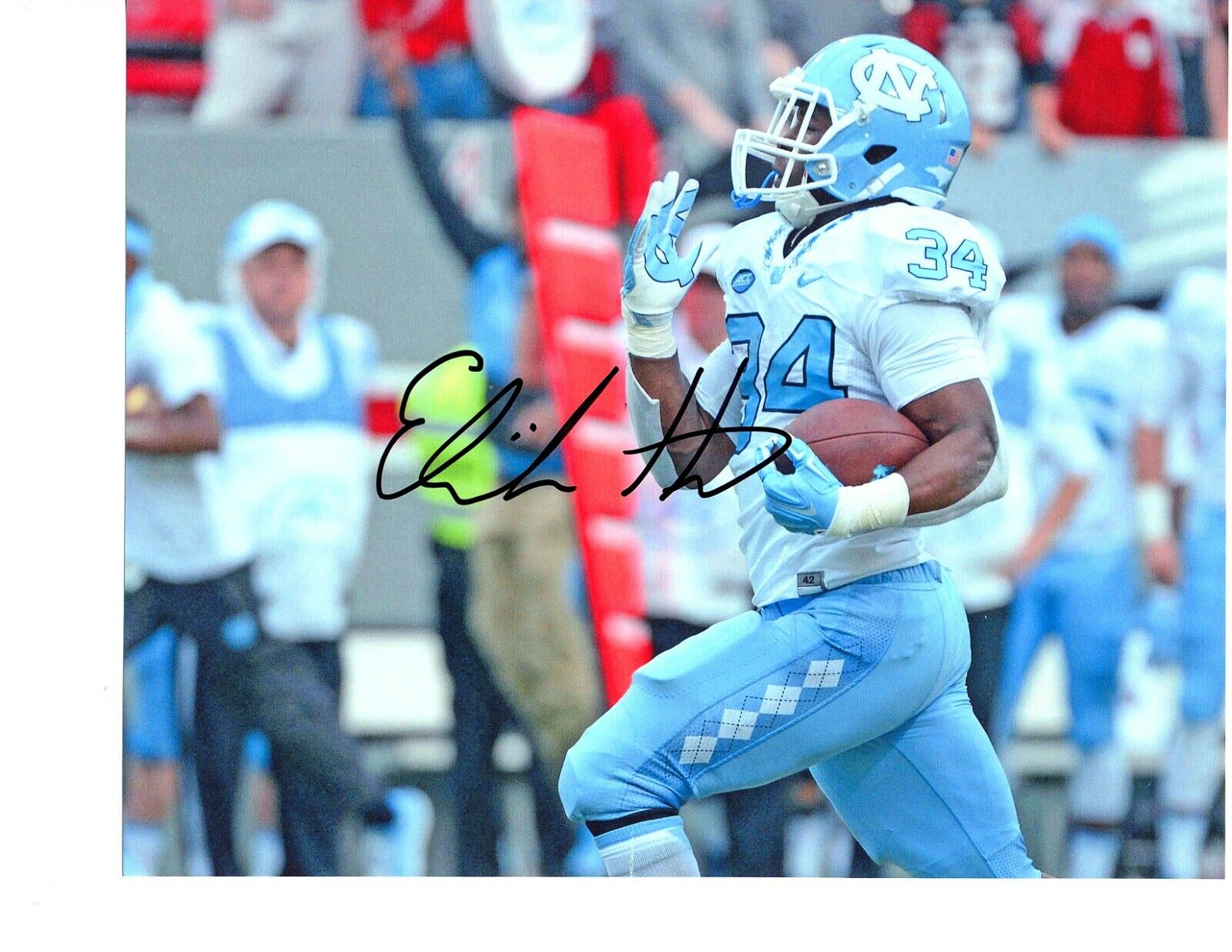 Elijah Hood North Carolina Tar Heels signed autographed 8x10 football Photo Poster painting