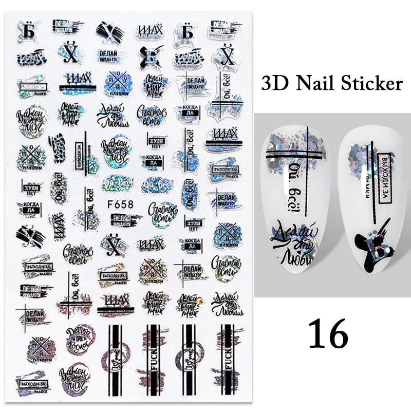 Iridescent Feathers 3D Nail Stickers Holographic Laser Flower Leaf Stickers Spring Summer Slider For Nails Manicures Decoration-Nail Inspo