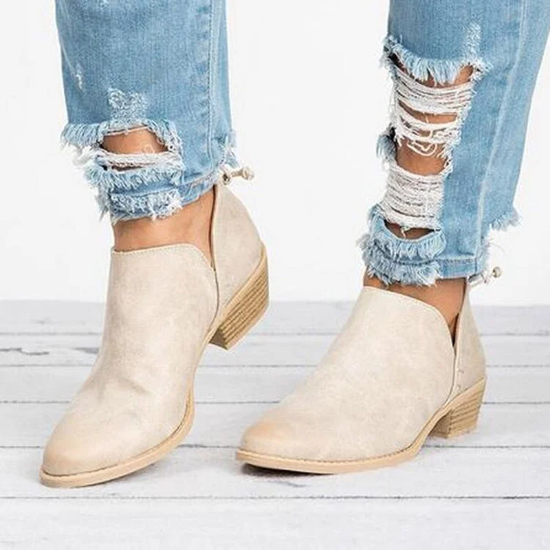 Autumn Women Shoes Retro High Heel Ankle Boots Female Block Mid Heels Casual Botas Mujer Booties Feminina