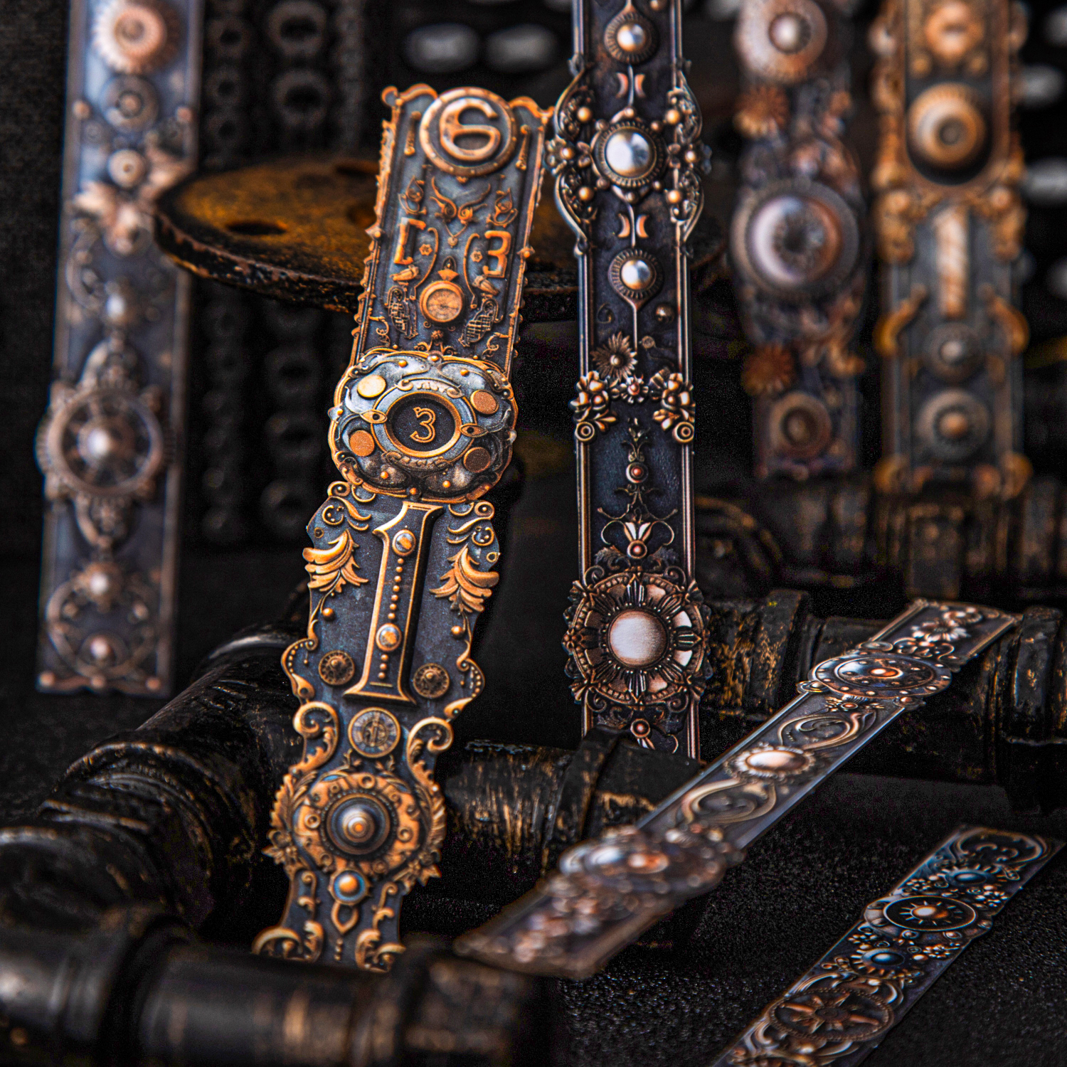 스티커 - 펑크 바운더리어 시리즈 빈티지 숫자 시계 릴리프