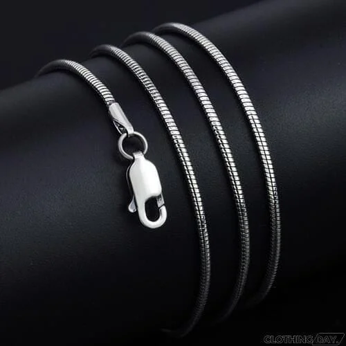 23.6" Snake Chain 925 Sterling Silver Necklace