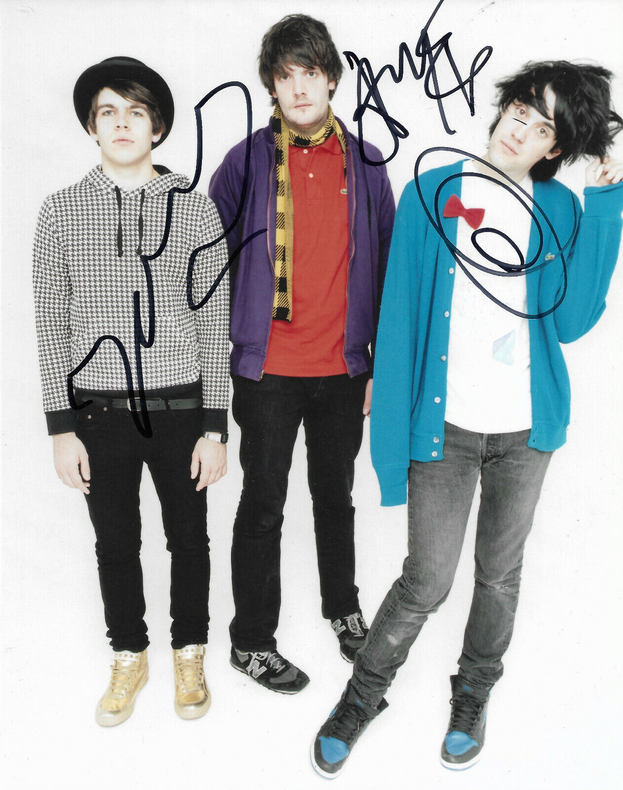 Klaxons full signed 8x11 inch picture autographs