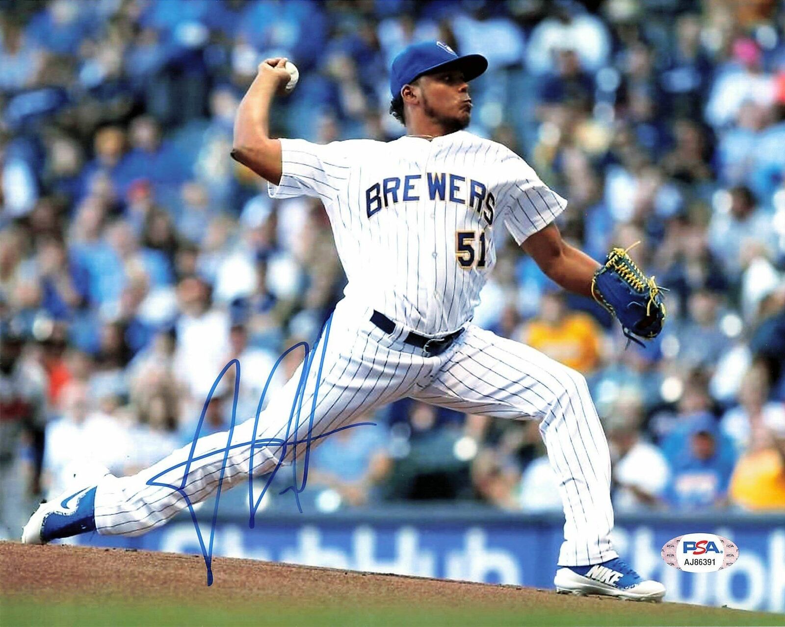 FREDDY PERALTA signed 8x10 Photo Poster painting PSA/DNA Milwaukee Brewers Autographed