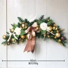 60CM Christmas Decoration Ox Horn Hanging Flower Wreath