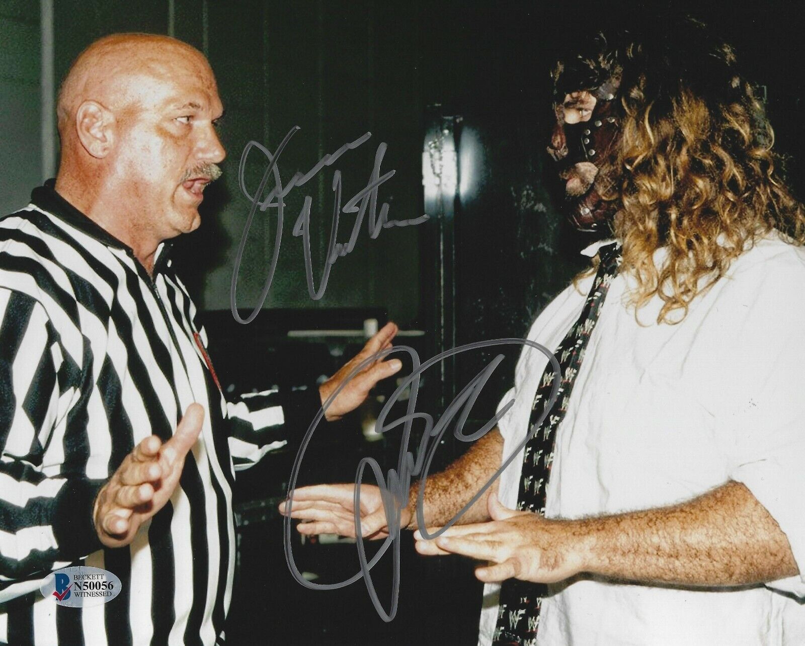 Mick Foley & Jesse Ventura Signed 8x10 Photo Poster painting BAS Beckett COA WWE 1999 SummerSlam