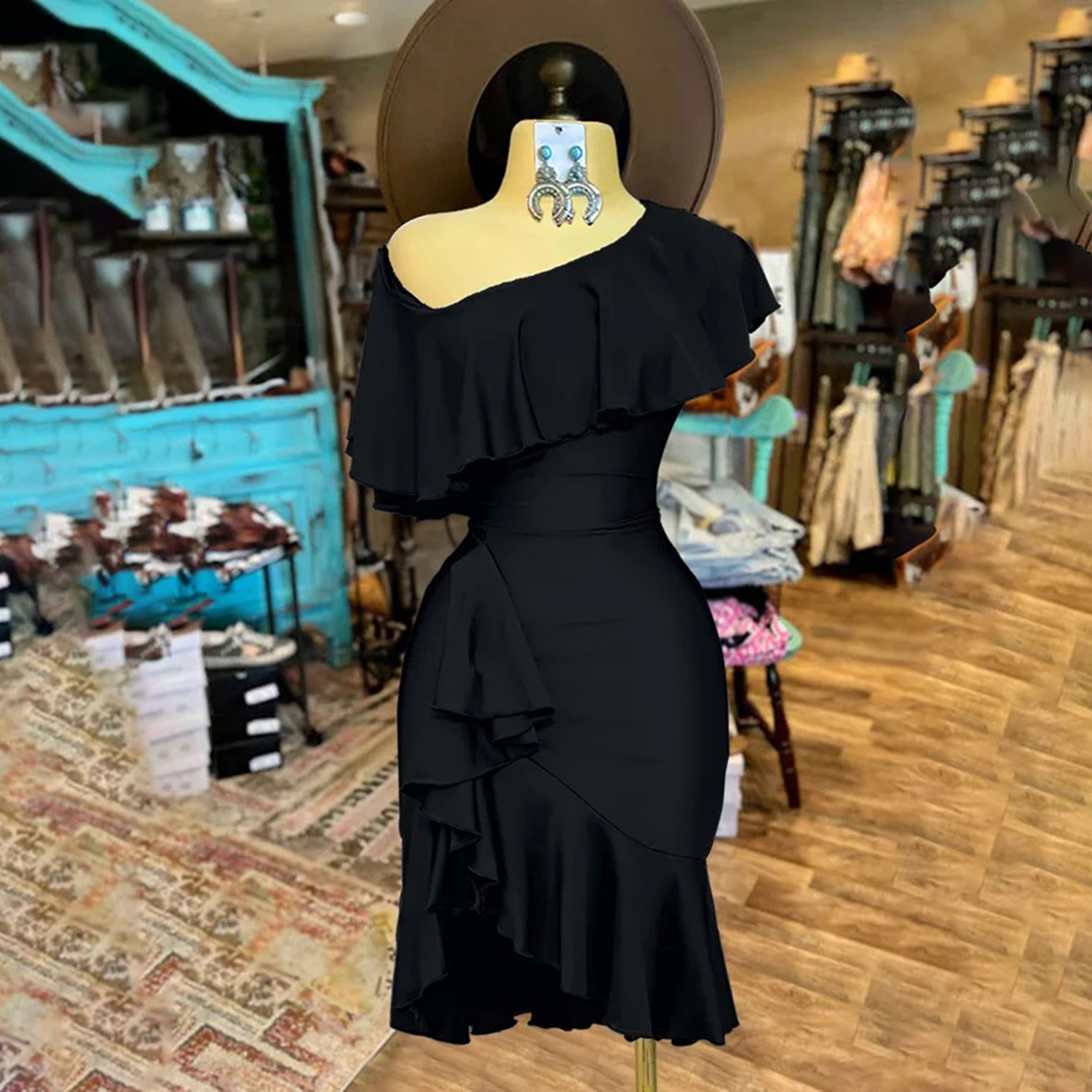 Elegant Solid Color Ruffle Skirt