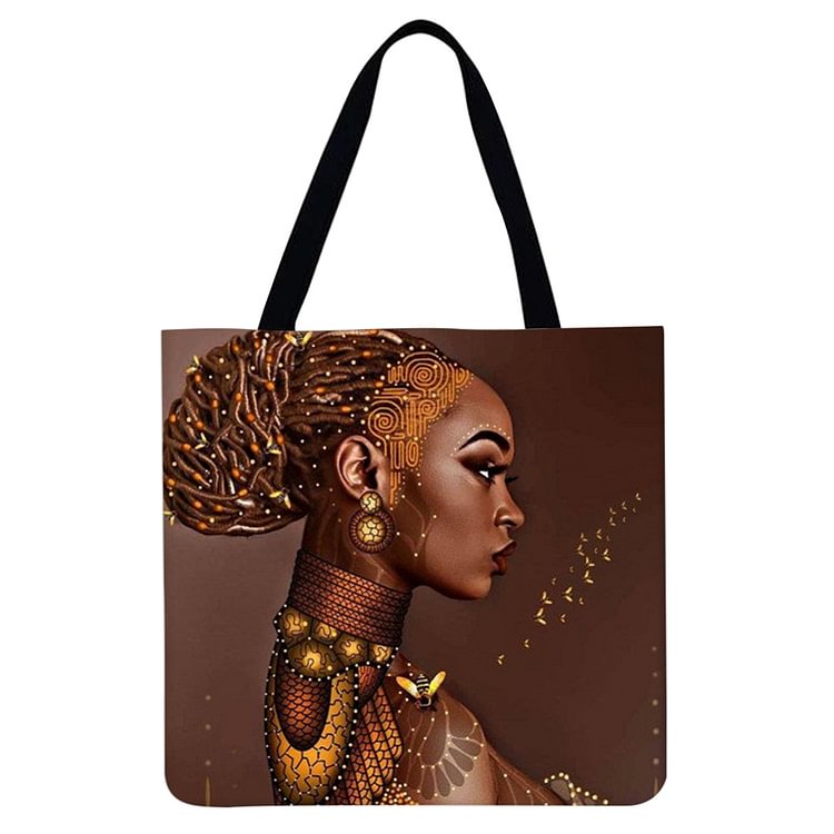 African Girl - Linen Tote Bag