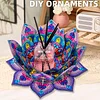 DIY Purple Lotus Diamond Painting Candle Holder