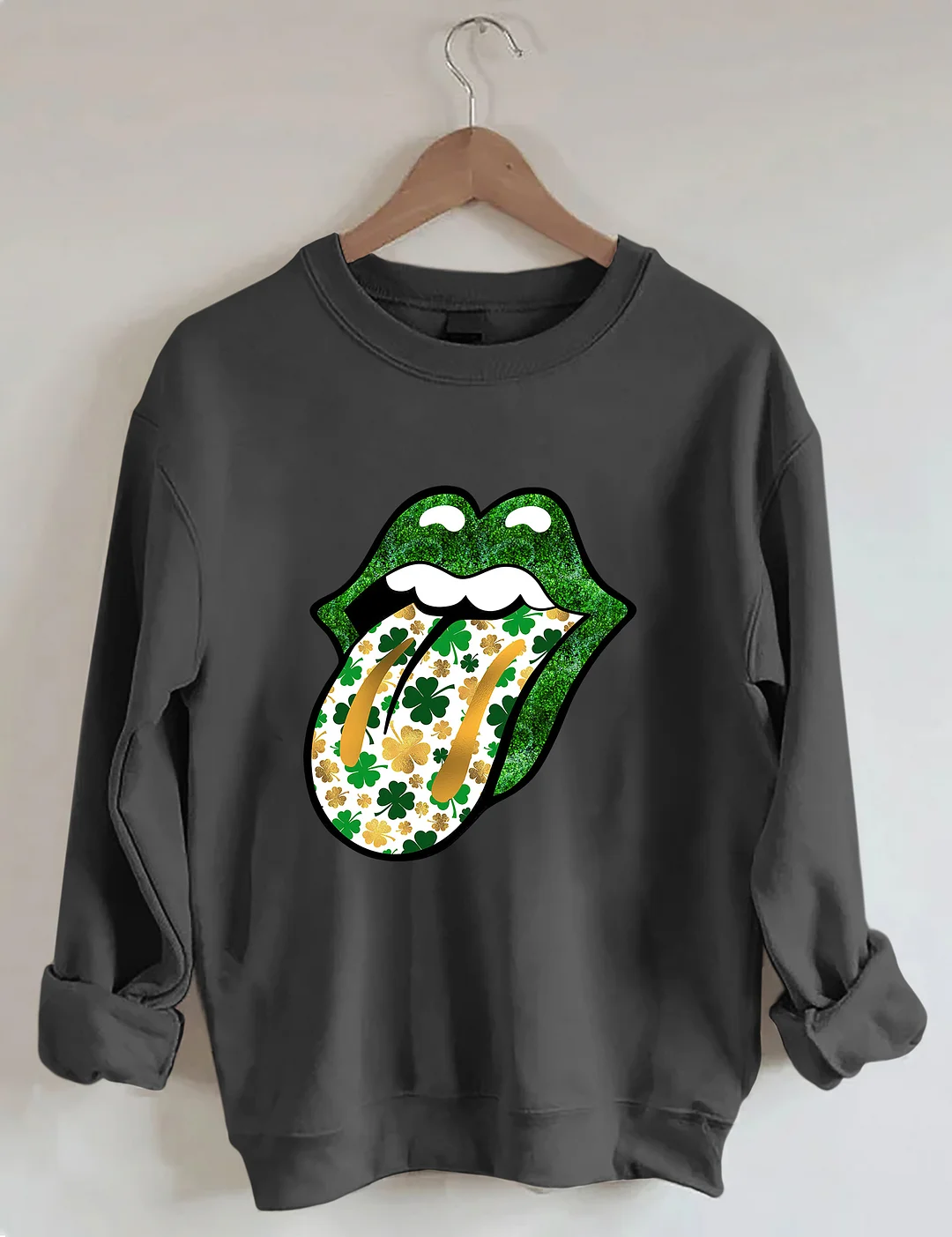 Shamrock Lips St. Patrick's Day Sweatshirt 