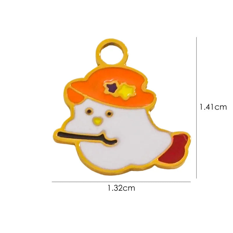 1 Piece 10*14.8mm 8.3*14.8mm 9.1*15.2mm 304 Stainless Steel 14K Gold Plated Pumpkin Skull Grimace Pendant Jewelry Accessories