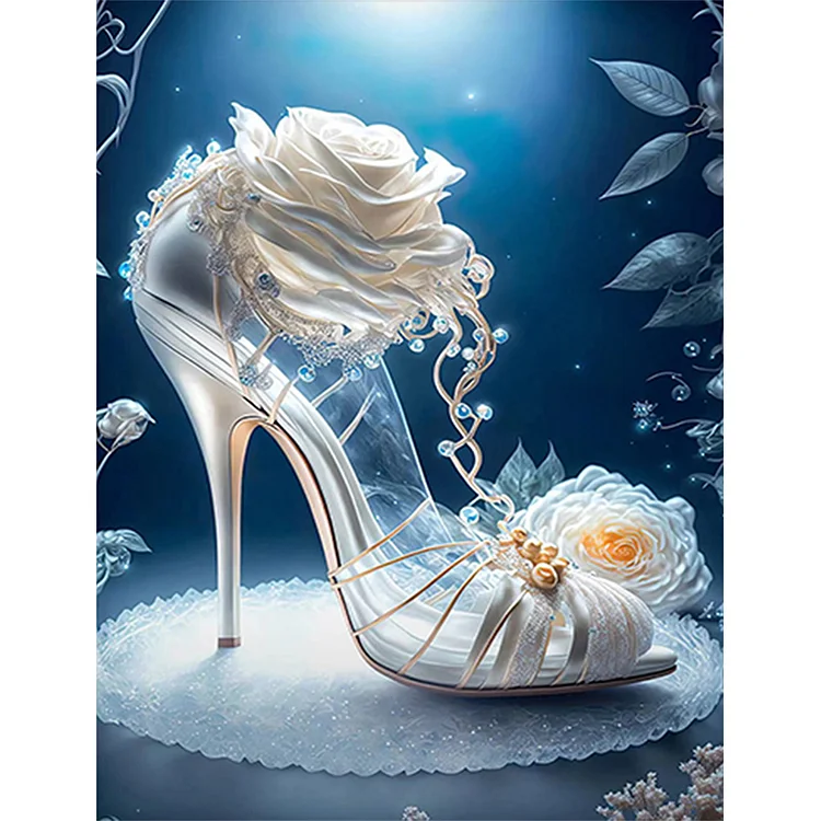 High Heels And Flowers 11CT Stamped Cross Stitch (40*53CM) fgoby