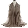 Plain Color Soft Chiffon Long Gauze Shawl Women Hijab