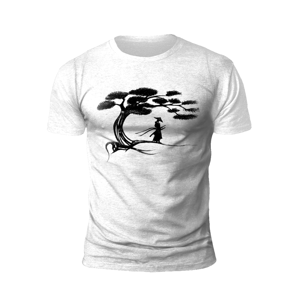 Bonsai Guardian: Samurai and Tree T-Shirt