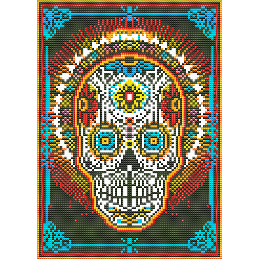 

30*40CM - Round Drill Diamond Painting - Luminous Skull, 501 Original