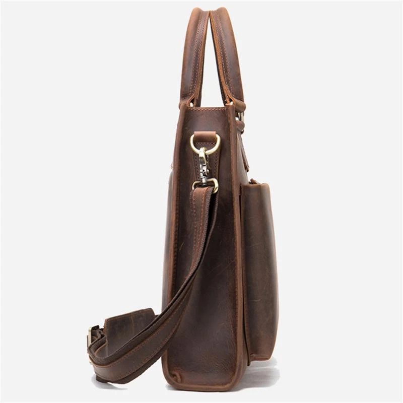 Casual Vintage Leather Men's Handbag Shoulder Bag Large-Capacity Business Diagonal Bag