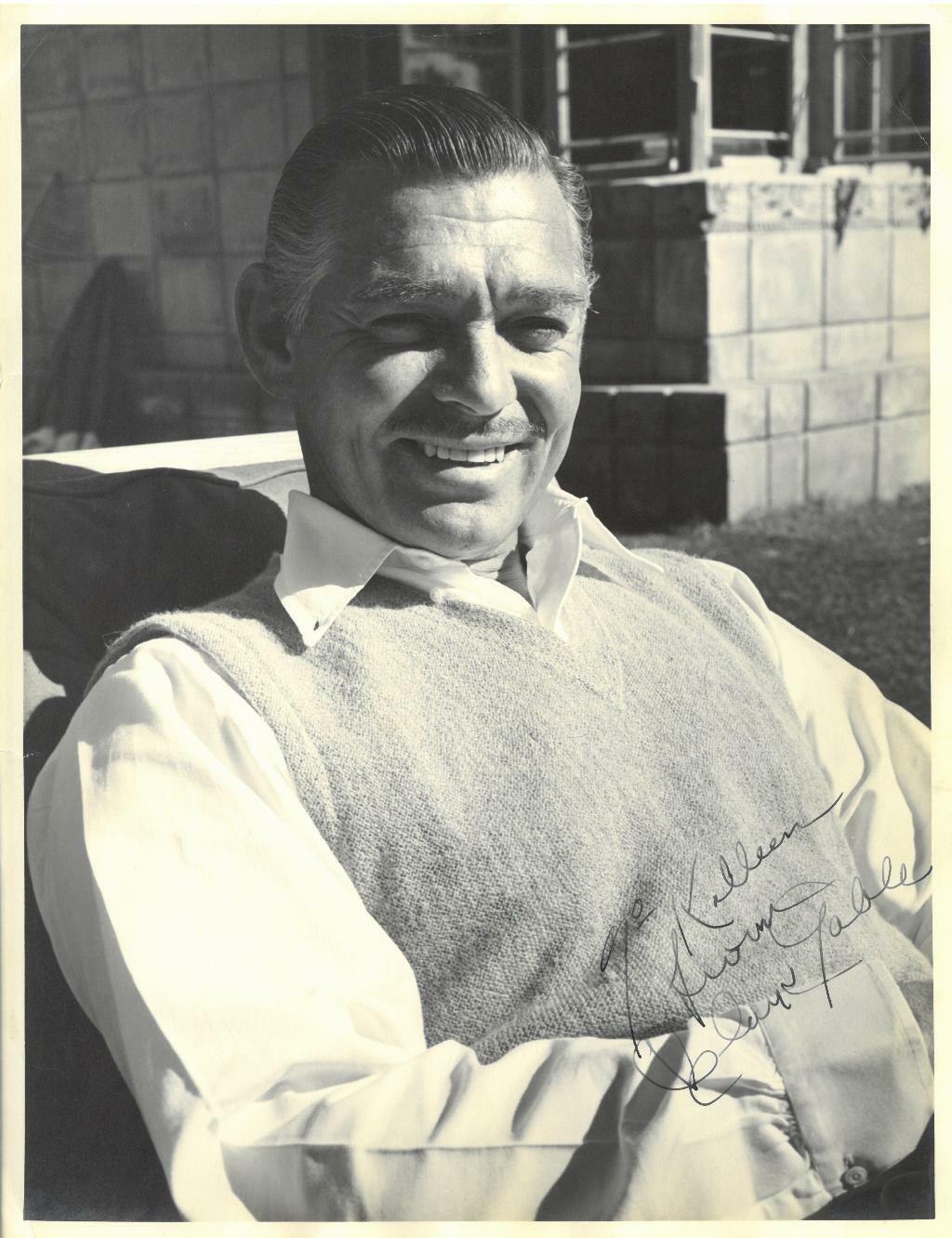 Clark Gable Signed Authentic Autographed 10x13 B/W Photo Poster painting *RARE* BECKETT #AA06925