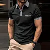 Gioiacombo&trade; Polo da uomo a maniche corte casual con bottoni pied de poule estivi da uomo