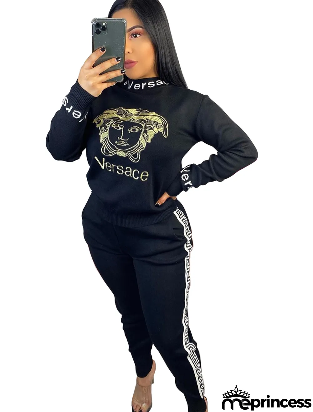 Autumn Casual 2pc Print Matching Shirt and Pants Set