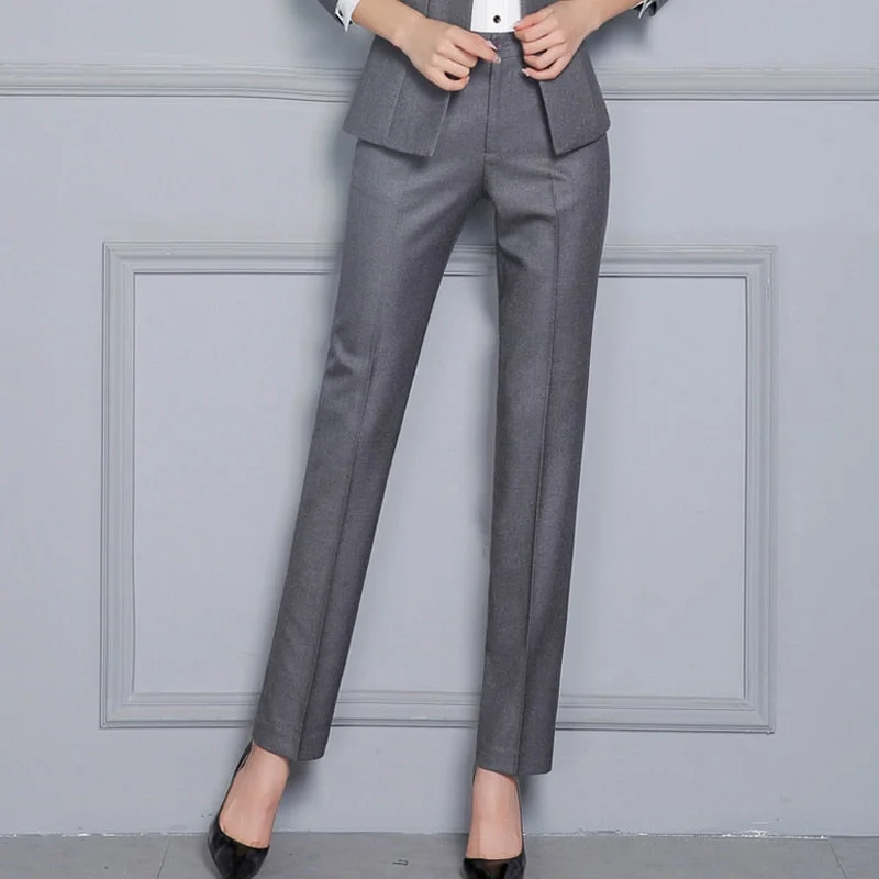 Women Formal Pants 2019 Autumn High Waist Ladies Straight Office Trousers Work wear Big Plus Size S~4XL 5XXXXXL Pantalon Femme
