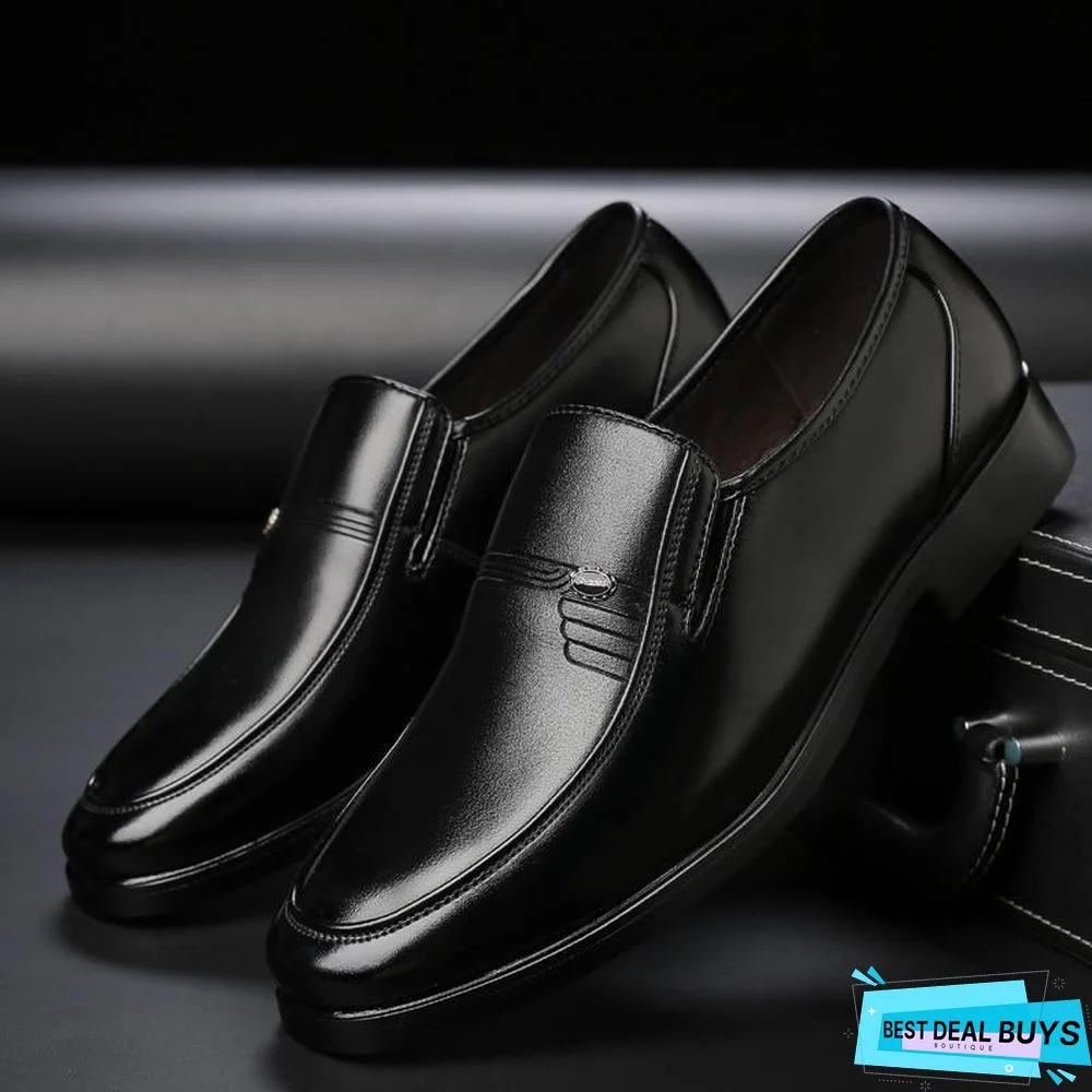 Men Leather Formal Business Shoes Office Work Flat Shoes Breathable Party Anniversary Shoes