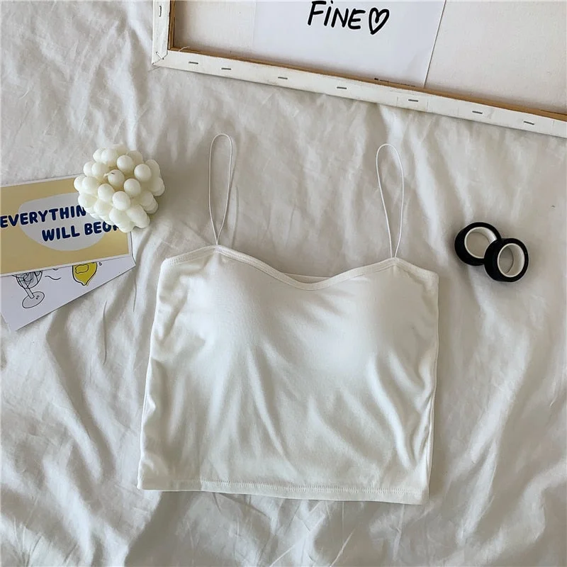 Women's Tube Top America Slim Vest Sexy Crop Top Female Camisoles On Thin Straps Fashion Seamless Tanks Underwear For Women