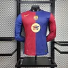 2024/2025 Long Sleeve Player Version Barcelona Home Football Shirt 1:1 Thai Quality