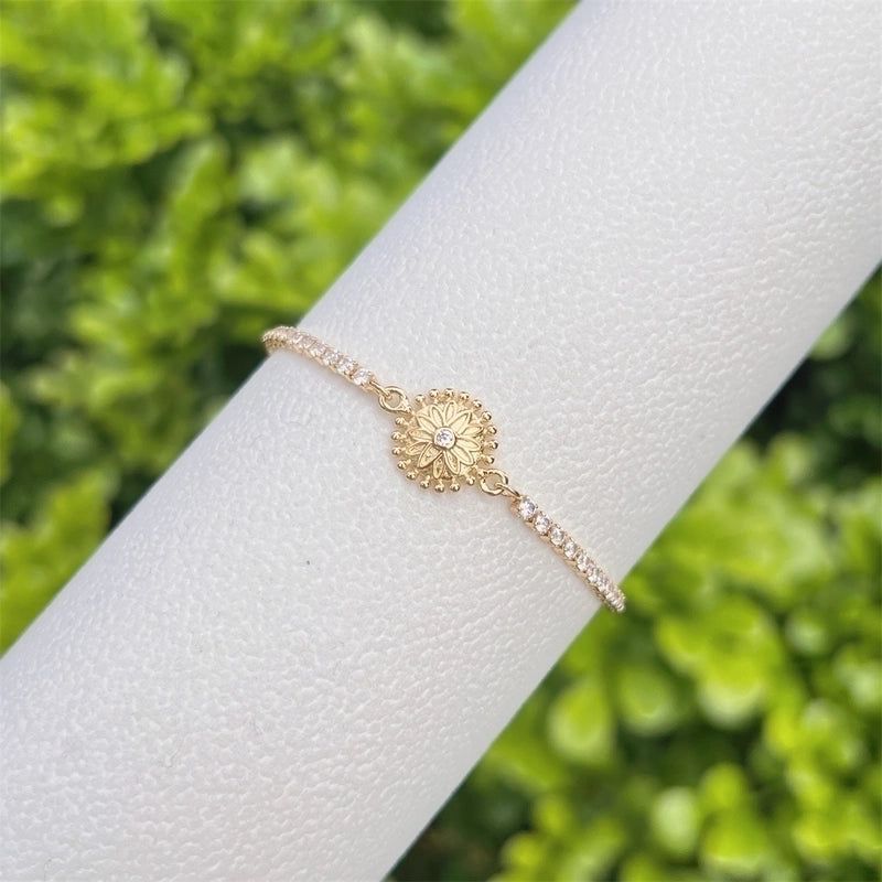 Casual Minimalist Palm Heart Shape Flower Copper Bracelets