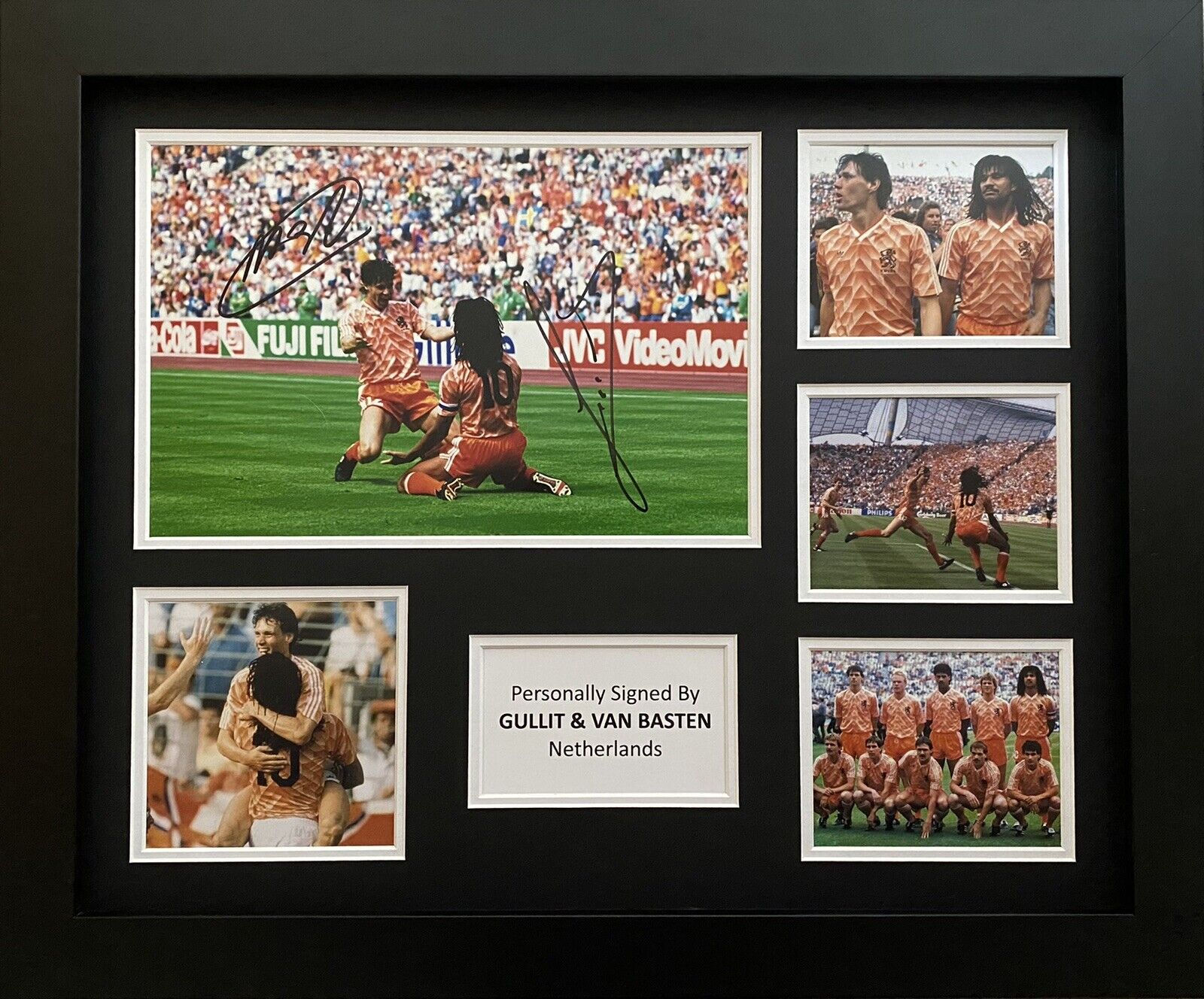 Van Basten & Gullit Signed Netherlands Photo Poster painting In 20x16 Frame Display, Exact Proof