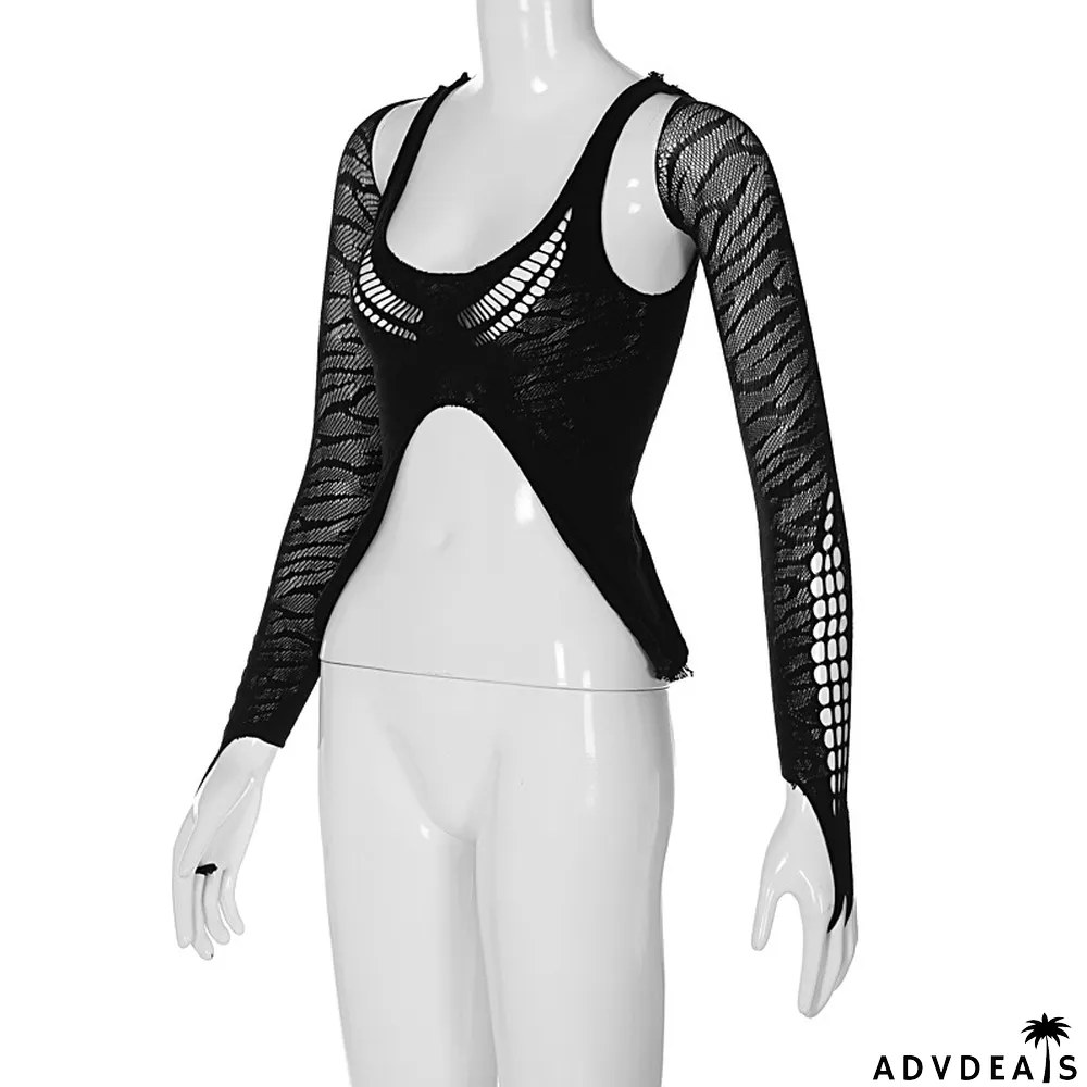 Sexy Bandeau Top long-sleeved two-piece set for women